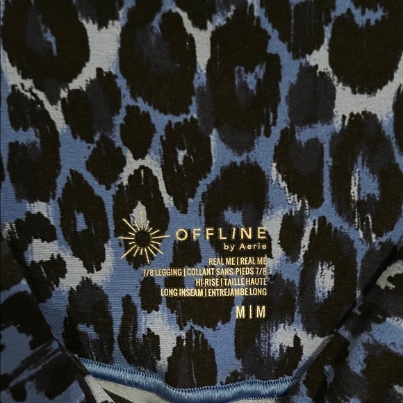 Aerie Blue Leopard Print Leggings - Picture 2 of 5